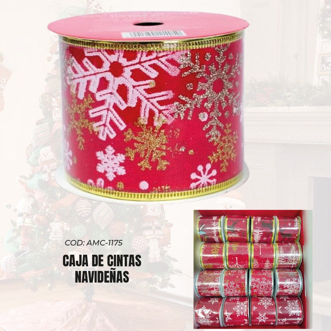 CAJA DE CINTAS NAVIDEÑAS